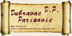 Dubravac Paripović vizit kartica